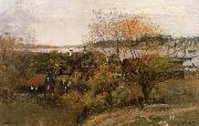 Alfred Wahlberg Landscape stamp Vaxholm china oil painting artist